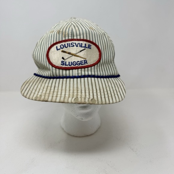 Vintage Retro Louisville Slugger Baseball Golf Hat Derby Cap Leather Strap‎ USA